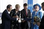 Der var god stemning, da FN Byen i Københavns Nordhavn blev indviet for fire år siden. Fra venstre er det daværende generalsekretær for FN, Ban Ki-moon, daværende statsminister Helle Thorning, daværende udviklingsminister Christian Friis Bach og dronning Margrethe. 