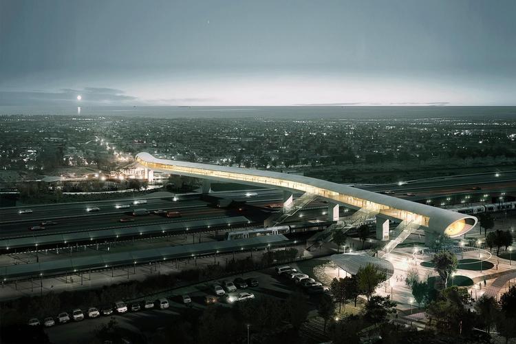 Køge Nord Station bliver med sin markante rørform et vartegn for de rejsende. 