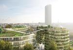 Sådan forventes  komplekset i Paris at komme til at se ud. Det grønne på facaden er med til at skabe naturlig ventilation og sikre klimaet inde  i bygningen. SLA/JFA