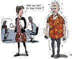 Alt for aktive ferier og et ønsket om at komme hurtigt i gang med jobbet stresser. Sundhedschef og psykolog anbefaler, at man tøjler sine ambitioner og kommer roligt i gang.  Tegning Mette Dreyer