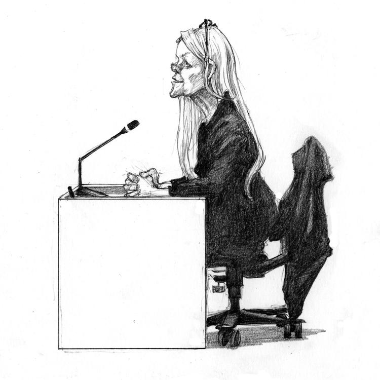 Tidligere senioranklager Trine Sorgenfri var en produktiv topanklager hos Statsadvokaten indtil den fatale ankesag i Pusher Street-komplekset. Tegning Roald Als