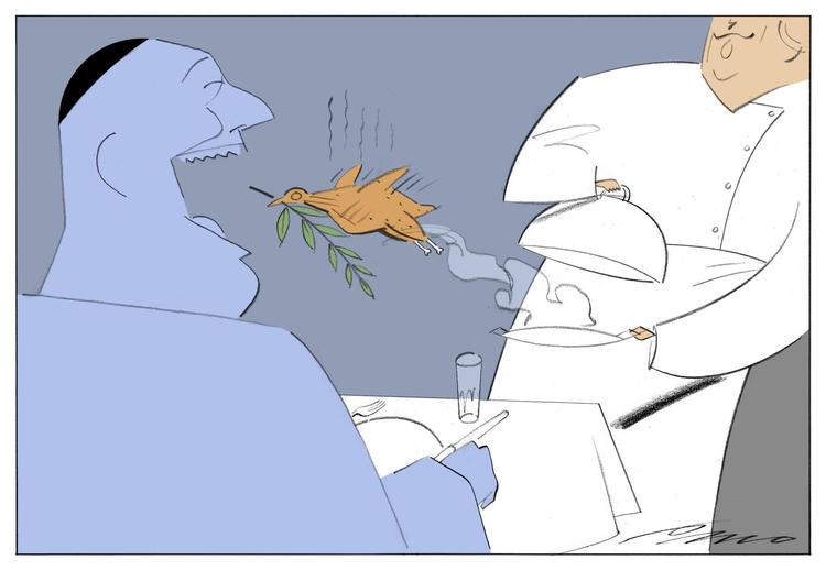 Den stegte due kom flyvende