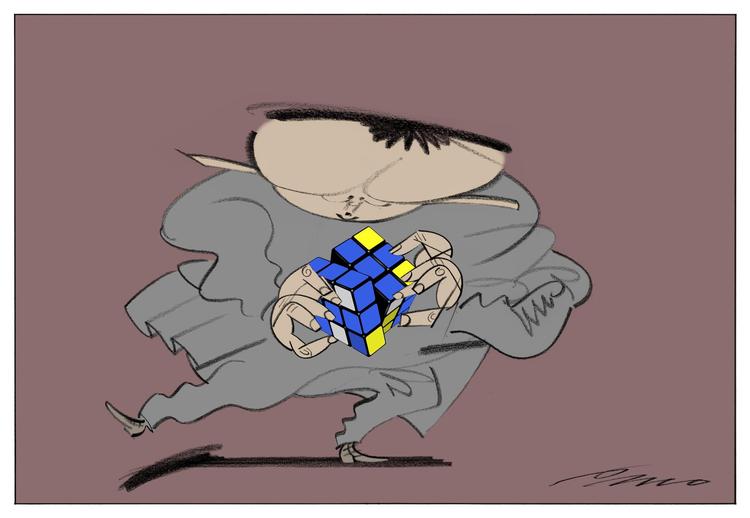 Blå blok den politiske rubiks terning