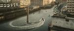 I science fiction-filmen 'QEDA', der får premiere til november, er København blevet oversvømmet af en miljøkatastrofe. Kun SAS-hotellet og Frihedsstøtten stikker genkendeligt op over vandoverfladen.  