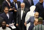Hamas' leder deltog tirsdag i indsættelsen af Irans nye præsident i Teheran. Få timer senere blev han dræbt. Foto: -/Ritzau Scanpix