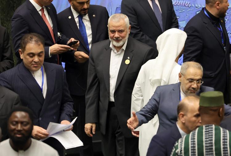 Hamas' leder deltog tirsdag i indsættelsen af Irans nye præsident i Teheran. Få timer senere blev han dræbt. Foto: -/Ritzau Scanpix