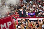 Præsidentkandidat Donald Trump og vicepræsidentkandidat J.D. Vance under et af deres kampagnearrangementer i Atlanta. Foto: Megan Varner/Ritzau Scanpix