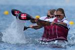 Victor Gairy Aasmul, Morten Graversen, Lasse Bro Madsen og Magnus Sibbersen bed tænderne sammen over 500 meters olympisk semifinale og var sølle 0,15 sekund for langsomme til en finaleplads. Foto: Ebrahim Noroozi/Ritzau Scanpix