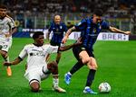 Patrick Dorgu (tv) er udtaget til landsholdets to kommende Nations League-kampe. Foto: Isabella Bonotto/Ritzau Scanpix