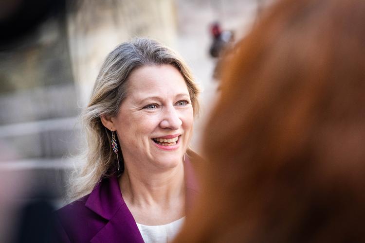 Ny Social- og boligminister Sophie Hæstorp Andersen (S) ankommer til Statsministeriet efter regeringsrokade, Christiansborg, København, torsdag 29. august 2024.. Foto: Emil Nicolai Helms/Ritzau Scanpix Foto: Emil Nicolai Helms/Ritzau Scanpix