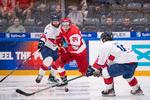 Nikolaj Ehlers stod bag sublim scoring til 2-1 i OL kvalifikationskampen mellem Danmark og Storbritannien. Foto: Bo Amstrup/Ritzau Scanpix