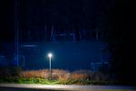 Det var på denne fodboldbane i Lidingö uden for Stockholm, at flere drenge blev ramt af lyn. Foto: 10050 Pontus Lundahl/Ritzau Scanpix