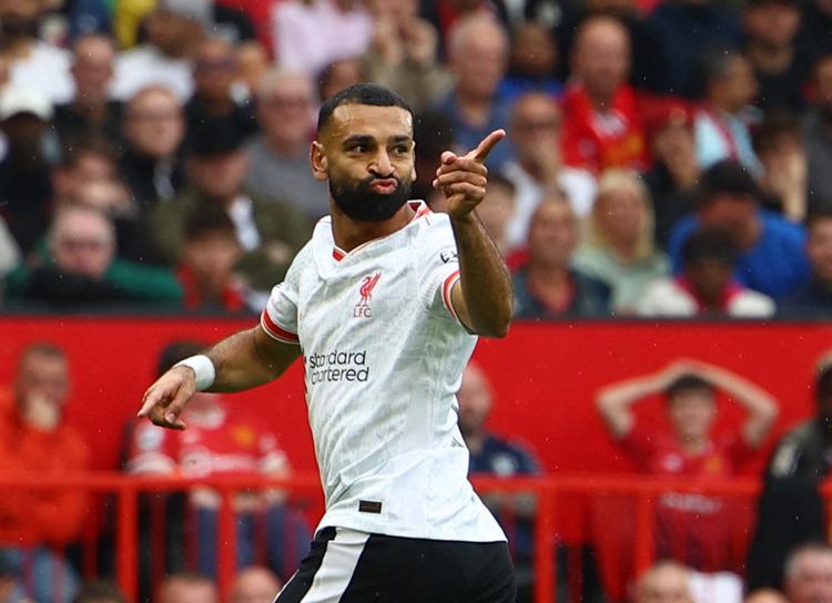 Mohamed Salah var den store profil for Liverpool med et mål og et oplæg i 3-0-sejren over Manchester United. Foto: Molly Darlington/Ritzau Scanpix