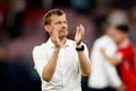 Nationsleague i Parken: Danmark - Schweiz.  Danmarks landstræner Lars Knudsen efter kampen. Foto: Jens Dresling