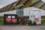 En 31-årig mand er blevet anholdt i Nordirland for drab på en 21-årig mand i Viby ved Aarhus i 2022. Efter drabet blev der hængt breve til og om den dræbte op på eltavlerne på hjørnet ved Viby Gymnasium i krydset ved OK-tanken, hvor den 21-årige blev fundet dræbt. Viby Aarhus.  Foto: Liv Kastrup/Ritzau Scanpix