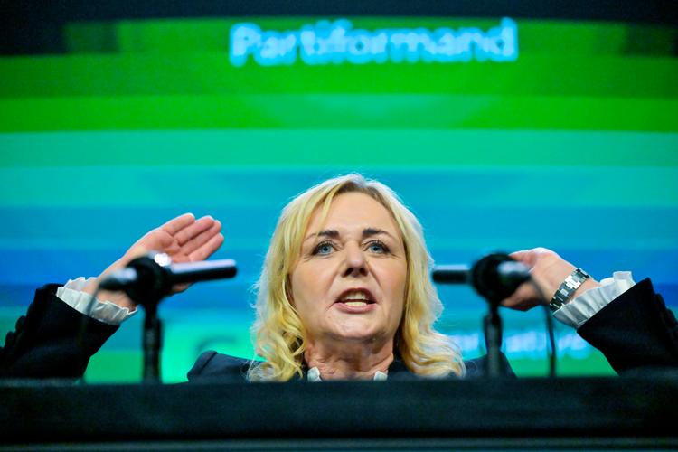 Mona Juul taler til partifællerne på det konservative landsråd i Herning lørdag.   Foto: Ernst van Norde/Ritzau Scanpix