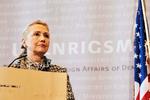 USA's tidligere udenrigsminister Hillary Clinton er bekymret over de kræfter, der står bag de propalæstinensiske demonstrationer, hun bl.a. har set på Columbia Universitet. Foto: Miriam Dalsgaard