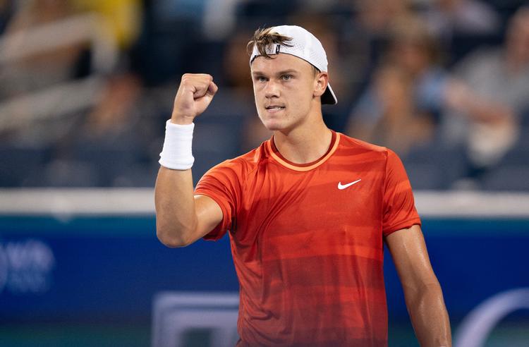 Sjetteseedede Holger Rune spillede sig sikkert videre til kvartfinalen ved Japan Open, hvor han nu er den spiller i turneringen med den højeste seedning. Her ses han under Cincinnati Open i august. Foto: Susan Mullane/Ritzau Scanpix
