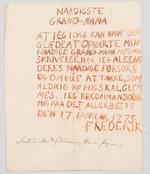 Den seks-årige kronprins Frederik var ydmyg, da han skrev dette lille brev til sin ’Grand-Mama’ i 1775. Ni år senere gennemførte han et statskup, der betød, at hun mistede al politisk indflydelse. Ikke desto mindre bevarede hun prinsens barndomsbrev i sit arkiv. Foto: Asger Svane-Knudsen/Rigsarkivet