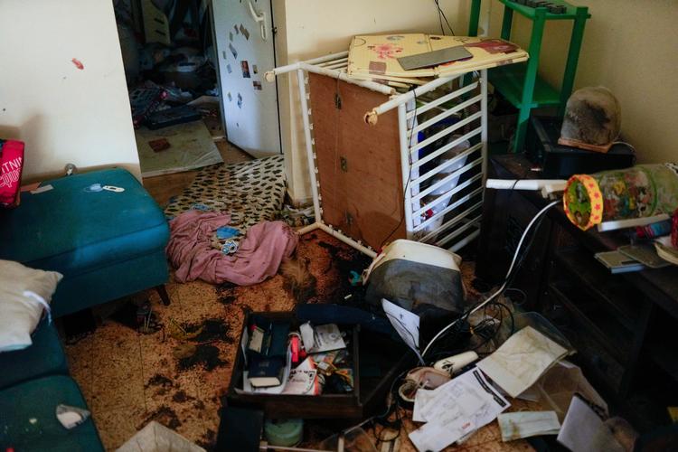 For Magnus Ranstorp overgår grusomhederne under Hamas' angreb 7. oktober alt, hvad han tidligere har set.. Her ses et hjem i Kibbutz Nir efter Hamas' massakre d. 7. oktober 2023.   Foto: Francisco Seco/Ritzau Scanpix