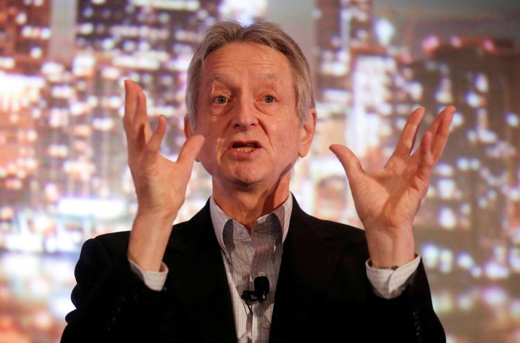 Britisk-canadiske Geoffrey Hinton er sammen med amerikaneren John J. Hopfield modtager af årets nobelpris i fysik for opdagelsen inden for teknologien machine learning. Foto: Mark Blinch/Ritzau Scanpix