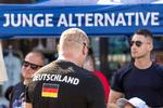 Unge tyskere synes tiltrukket af AfD’s tanker om massedeportation af udlændinge. Billedet er fra AfD's ungdomsorganisation Junge Alternatives stand under valgkampen frem mod delstatsvalget i Brandenburg. Foto: Frank Hammerschmidt/Ritzau Scanpix