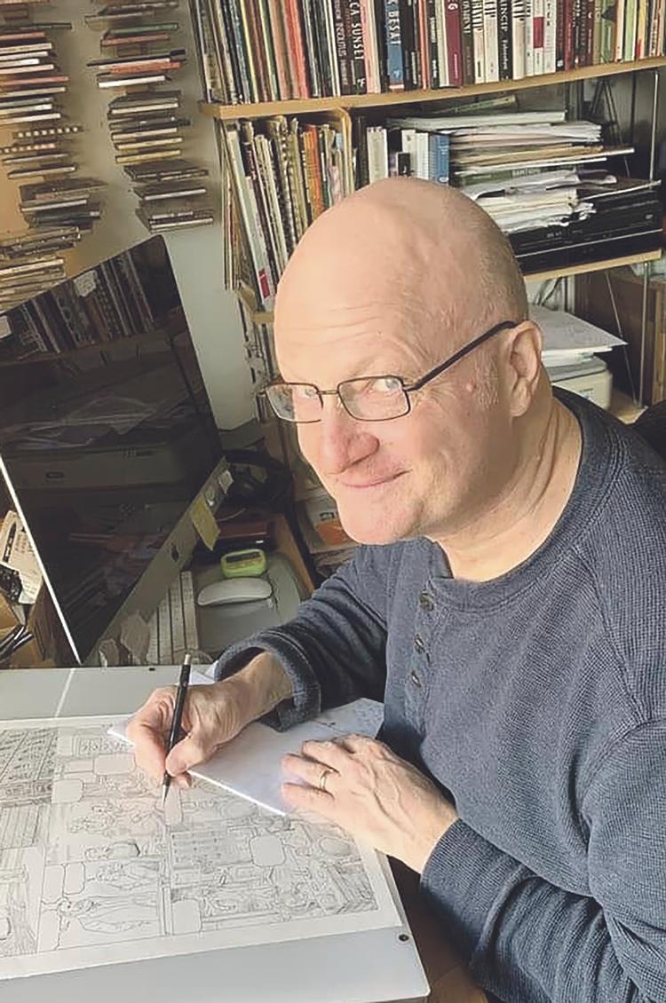 Danske Henrik Rehr er kommet vidt omkring i sin tegneseriekarriere. Den begyndte i Odense, men i mange år har USA været basen. Nu fylder han 60 år. Foto: Sebastian Kim-Rehr