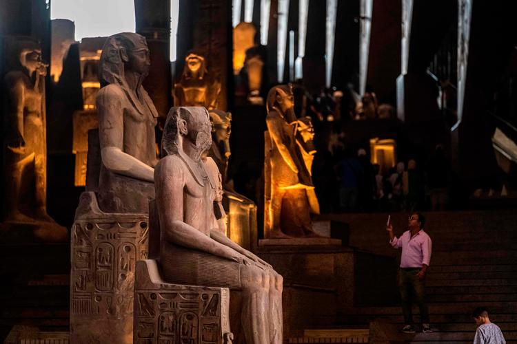 Den store trappe på museet i Giza er nu åben for offentligheden.  Foto: Khaled Desouki/Ritzau Scanpix