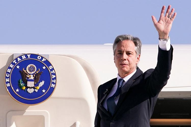 Antony Blinken er på en ugelang rejse i Mellemøsten og rejser onsdag videre fra Israel til Saudi-Arabien. Foto: Nathan Howard/Ritzau Scanpix
