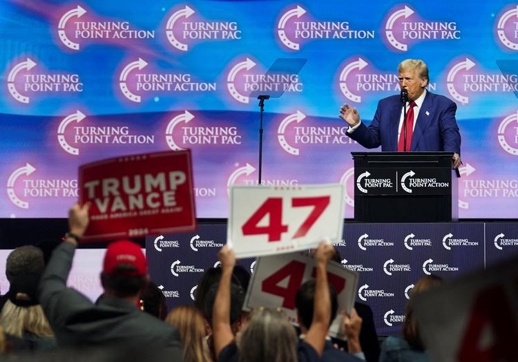 Donald Trump på talerstolen i Georgia.  Foto: Elijah Nouvelage/Ritzau Scanpix