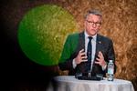 Erhvervsminister Morten Bødskov under præsentation af udspil til Produktionsdanmark hos virksomheden Meliora Bio Aps i Kalundborg fredag d. 25. oktober 2024.. Foto: Thomas Traasdahl/Ritzau Scanpix