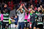  Sporting CP's træner Ruben Amorim sagde søndag aften farvel med en sejr. Han drager nu til Premier League og Manchester United. Sportings nye træner hedder Joao Pereira, der er tidlige spiller og har stået i spidsen for klubbens andethold.  Foto: Miguel Riopa/Ritzau Scanpix