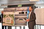 Den nu daværende borgmester i Aarhus, Jacob Bundsgaard (S) præsenterede i december 2022 det nye stadion, der udover at huse AGF's hjemmekampe også skal huse indtil nu to landskampe.  Foto: Stine Schjøtler