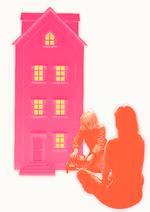 Mange singleforældre ønsker sig en bolig, hvor de kan leve i et fællesskab med andre singleforældre, så man kan hjælpe hinanden. Den type boliger er nu ved at blive bygget. Illustration: Caroline Niegaard. Originalfoto: Peter Hove Olesen /  Lars Hansen / Ebbe Andersen