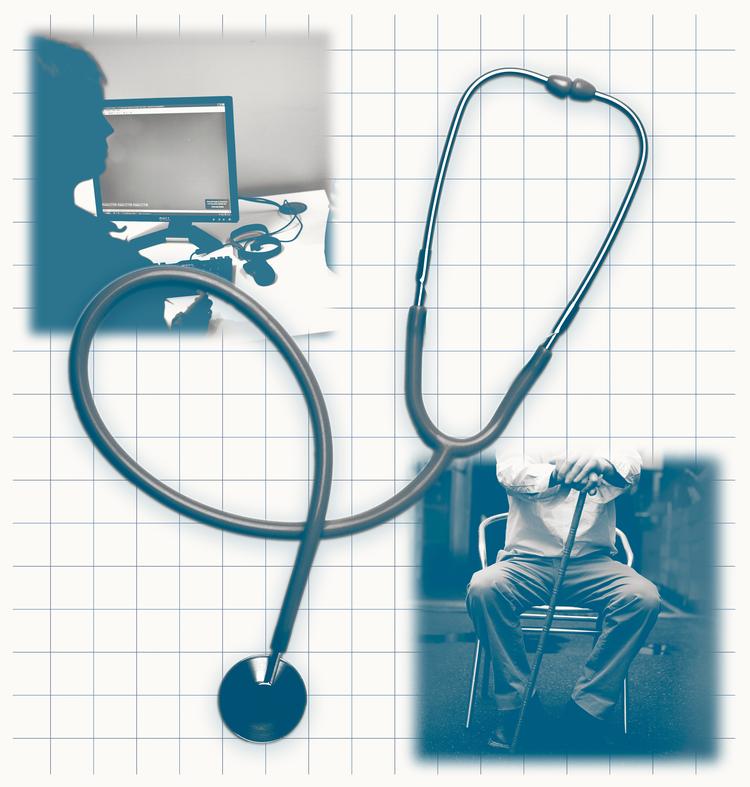 Det er planen, at der om 10 år skal være 1.500 praktiserende læger mere.  Foto: Caroline Niegaard. Originalfoto: Peter Hove Olesen / Jan Grarup/Illustration: