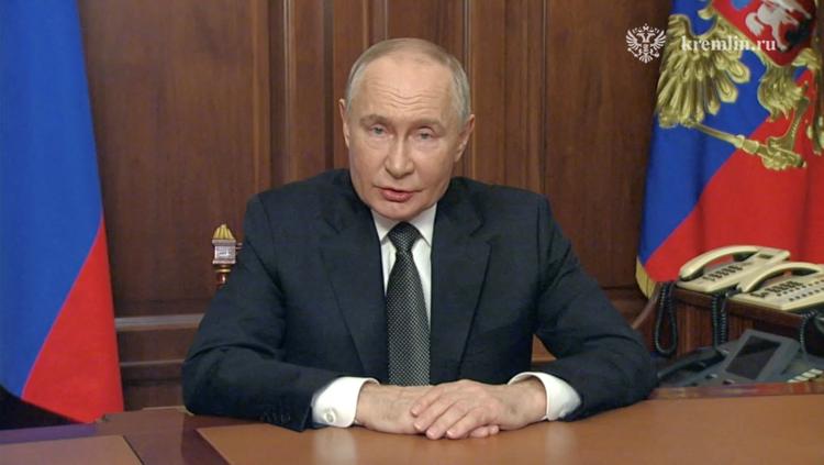Vladimir Putin holdt i dag en tv-transmitteret tale til nationen.  Foto: Kremlin.ru/Ritzau Scanpix