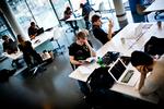 Studerende på 1. semester på filosofi, Det Humanistiske Fakultet, til forelæsning på Københavns Universitet. Foto: Mathias Christensen