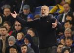 FILE PHOTO: Soccer Football - Premier League - Brighton &amp; Hove Albion v Manchester City - The American Express Community Stadium, Brighton, Britain - November 9, 2024 Manchester City manager Pep Guardiola reacts Action Images via Reuters/Paul Childs EDITORIAL USE ONLY.NO USE WITH UNAUTHORIZED AUDIO, VIDEO, DATA, FIXTURE LISTS, CLUB/LEAGUE LOGOS OR 'LIVE' SERVICES. ONLINE IN-MATCH USE LIMITED TO 120 IMAGES, NO VIDEO EMULATION.NO USE IN BETTING, GAMES OR SINGLE CLUB/LEAGUE/PLAYER PUBLICATIONS. PLEASE CONTACT YOUR ACCOUNT REPRESENTATIVE FOR FURTHER DETAILS../File Photo Foto: Paul Childs/Ritzau Scanpix