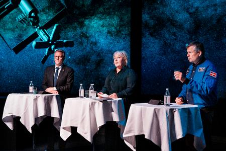 I mandags lancerede uddannelses- og forskningsminister Christina Egelund (M), og erhvervsminister Morten Bødskov (S) regeringens nye strategi for rumforskning og -innovation.  Foto: Liselotte Sabroe/Ritzau Scanpix