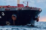 Det kinesiske fragtskib ’Yi Peng 3’, som ligger i Kattegat, er blevet sat i forbindelse med bruddene. Foto: Mikkel Berg Pedersen/Ritzau Scanpix