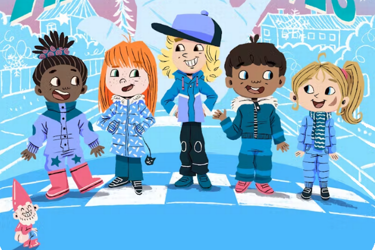 De fem venner i 'The High Fives' tager på mange  eventyr. Men i deres hemmelige hule taler de også om børneproblemstillinger. På en genial måde. Illustration_ Huligennem