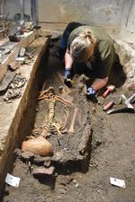 Arkæologerne er allerede i fuld gang ved Viborgs gamle landsret, der skal huse et nyt museum.  Foto: Viborg Museum