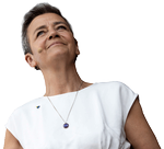 Margrethe Vestager har haft 'modet til at stå fast' over for techgiganterne, fremhæves det i begrundelsen for hendes placering på listen.  Foto: Finn Frandsen