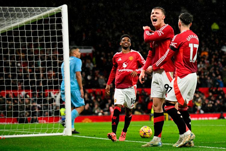 Rasmus Højlund udlignede til 1-1 for Manchester United, men i sidste ende løb Nottingham Forest med en sejr på 3-2. Foto: Oli Scarff/Ritzau Scanpix