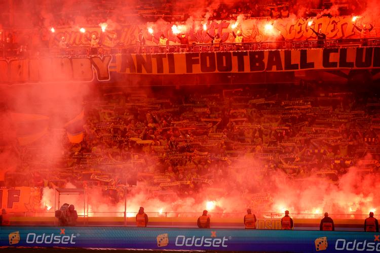 I de gode tider er GFH blevet tolereret af fanscenen i Brøndby. Men det kan hurtigt gå den anden vej, hvis det amerikanske ejerskab ikke rammer plet med de kommende ansættelser af en fodbolddirektør og en cheftræner.  Foto: Jens Dresling