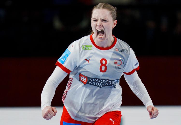 Anne Mette Hansen scorede 7 mål på 10 forsøg mod Frankrig. Foto: Liselotte Sabroe/Ritzau Scanpix