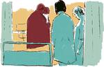 Når vi åbner apps for sundhedskort og kørekort, vil vi engang i fremtiden kunne blive mødt af påmindelser om at huske at tage stilling til organdonation.  Foto: Mette Dreyer/Politiken-Tegning