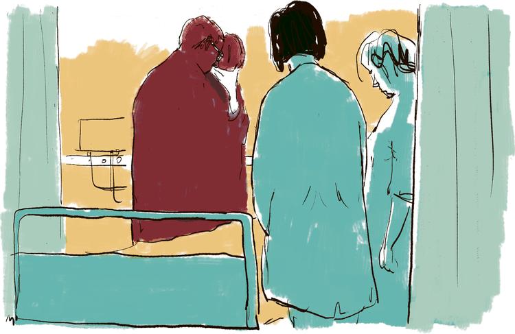 Når vi åbner apps for sundhedskort og kørekort, vil vi engang i fremtiden kunne blive mødt af påmindelser om at huske at tage stilling til organdonation.  Foto: Mette Dreyer/Politiken-Tegning