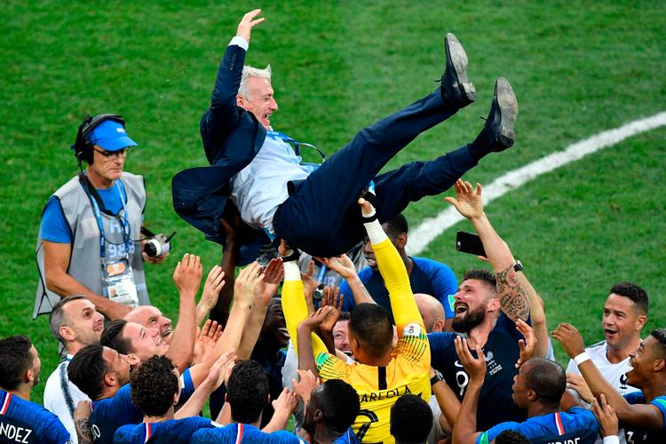 Didier Deschamps største triumf som fransk landstræner var VM-guldet i 2018 i Rusland. Foto: Alexander Nemenov/Ritzau Scanpix