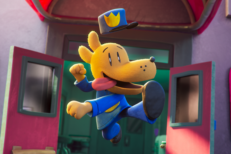 Hundemand sparker døren ind, så både læsehaderne og filmnørderne kan være med. I en skøn scene hyler han om kap med Hank Williams på ’I’m So Lonesome I Could Cry’.  Foto: DreamWorks Animation